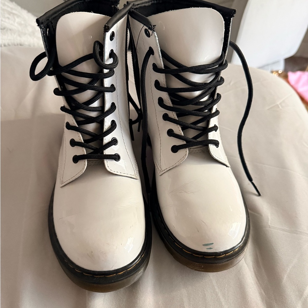 Dr. Martens White Combat Boots with Black Laces size 6 US 37 EU